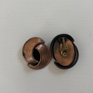 Vintage copper clip on earrings